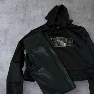 Puma Black Tracksuit with Metallic Logo